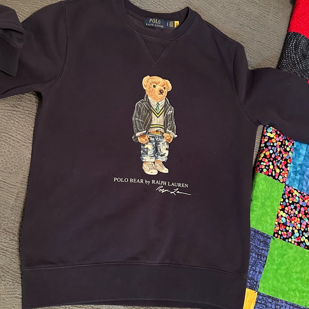 Polo by Ralph Lauren Navy Blue Sweater with Bear Design